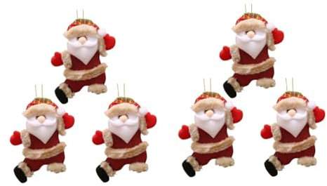 IMIKEYA 6 STK Weihnachten Snata Claus geformter Anhänger weihnachtsmann Spielzeug Weihnachtsplüschpuppe zum Aufhängen Weihnachts Party christbaumanhänger Stoff hängende Verzierung