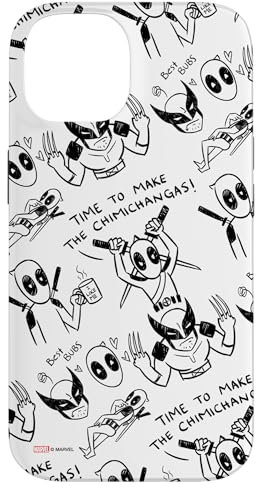 iPhone 14 Marvel Studios Deadpool & Wolverine Toony Doodles Pattern Case