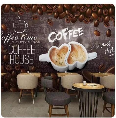 kxcghlsglj Affiche de lettre anglaise peinte à la main sur mesure, peinture murale, café, restaurant, salon, papier peint mural 3D-350 cm x 245 cm