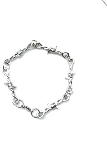 Girls accessories 925 Sterling Silver Barbed Wire Necklace, Small Wire Brambles Unisex Choker Necklace, Hip-hop Gothic Punk Barbed Wire Little Thorns Chain Choker, Barb Wire Necklace And Barbed Wire