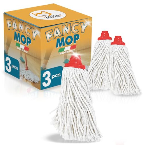 Set 3 Pezzi MOP Lavapavimenti MOCIO: Pulizia Profonda e Assorbenza Totale per Ogni Superficie - Made in Italy (3 PZ MOP FANCY)