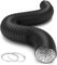 iPower 6 inch 8 feet Flexible Air Aluminum 4 Layer Protection Ducting Dryer Vent Hose for HVAC Ventilation with 2 Clamps,Exhaust Blower for Heating Cooling Booster, Black