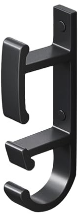 evhooe Washbasin Hook Wall Mounted Basin Rack No Punching Adhesive Bathroom Storage Rack Double Large Black
