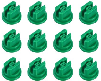 M METERXITY 12-Pack Flat Fan Spray Tip, 110 Degree Plastic Spray Nozzle Tips, 0.15mm Orifice for Agricultural/Garden Hose/Landscaping/Weeder/Cleaner/Cooling Sprayer Nozzles [Green]
