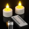 Yme Wiederaufladbare Teelichter, 2er Aufladbare Elektrische LED Teelichter Wiederaufladbar Flackernd Kerzen mit Timer und Fernbedienung für Zimmer Wohnzimmer Halloween Weihnachten Party Deko