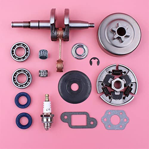 Pexorin Gruppo Tamburo Frizione Albero Motore Albero Motore, for STIHL MS180 018 MS 180, Cuscinetto paraolio rondella Guarnizione Pezzo di Ricambio Motosega Kit paraolio per Motosega