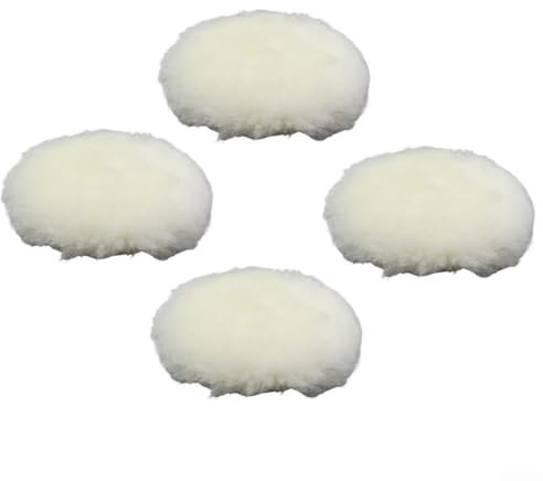 Polierpad aus Kunstwolle, 4 Stück, 12,7 cm, Exzenterschleifer, 125 mm, Lammwolle, Polierpads, waschbare und wiederverwendbare Polierpads