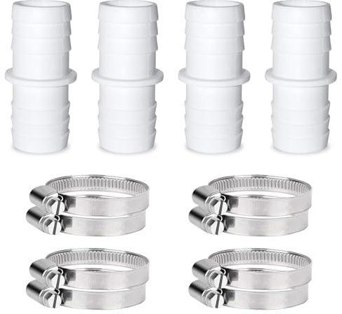 RYAN 4 Pezzi Raccordi Per Tubi Irrigazione 38 mm Giunti Per Tubi Con 8 Fascette in Acciaio Inox da Utilizzare Attacco Rapido Come Raccordi e Adattatori Per Tubi da Piscina