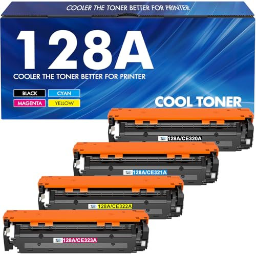 128A CE320A Toner Kompatibel für HP 128A CE320A CE321A CE322A CE323A Laserjet Pro CM1415fn Color MFP CP1525 CP1525nw CP1525n CM1415 CM1415fnw Schwarz Cyan Magenta Gelb 4er-Pack