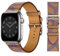 VZEXJIU Bracelets en cuir Compatible avec Apple Watch 42mm(Series 3) 44mm 45mm 46mm 49mm Bracelet en Cuir Véritable Remplacement pour iWatch Ultra 2/1 Séries 10 9 8 7 6 5 4 3 SE,Biscuit/Bleu