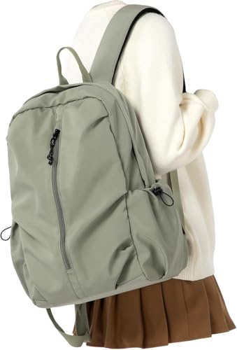 Rucksacktasche College Damen Herren, Schulrucksack Teenager Jungen Mädchen Groß, Rucksack Mit Laptopfach Wasserfester Lässig(Grün)