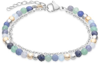 s.Oliver Damen Schmuck – Fußketten aus Edelstahl mit eleganten Beads in verschiedenen Farben – Stilvoll & Modern – Perfekte Geschenkidee