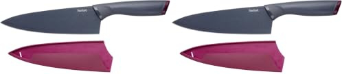 Tefal Fresh Kitchen Couteau Chef Mauve 20 Cm+ Protection (Lot de 2)