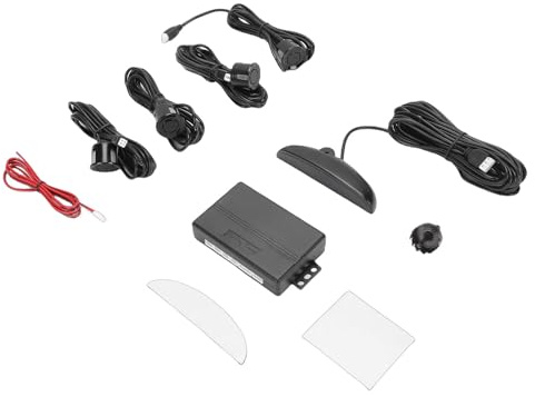 Qqmora Car Reverse Backup Parking Sensor System with 4 Sensors - Dual CPU Technology for Enhanced Safety - for Sedan Van SUV