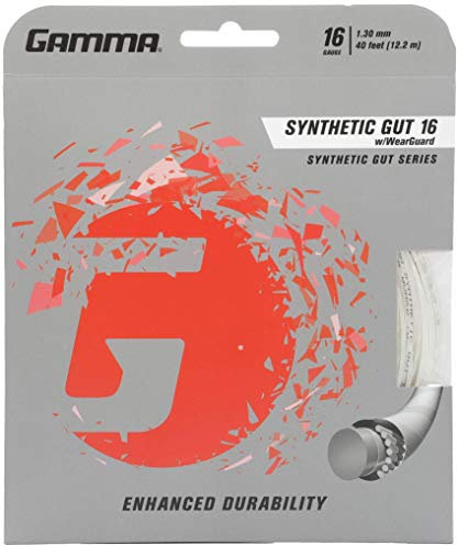 Gamma Tennissaite Synthetic Gut mit WearGuard 12,2 m Set 16 (1.30 mm) Weiß