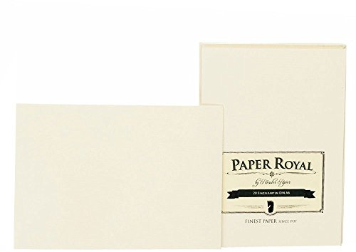 Rössler Papier 2052831008 - Paper Royal - Einzelkarten-Pack DIN A6, 20 Stück, chamois gerippt