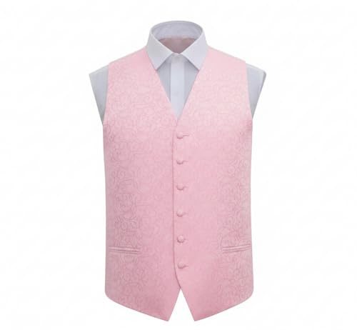 DQT Mens Swirl Floral Jacquard Waistcoat Vest – Wedding Business & Formal Suit Wear