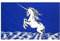 AZ FLAG - Flagge Blaues Einhorn - 150x90 cm - Unicorn Fahne 100% Polyester mit Messing-Ösen - 110g