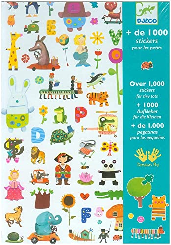 DJECO -Globos Aufkleber DJECO1000 Aufkleber für Kinder, mehrfarbig (1000)