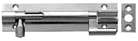 A&H™ Necked Barrel Bolt - Satin Chrome - 4 x 1 Inch - 102mm x 25mm