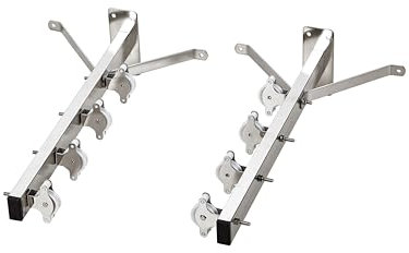 Sauvic 89405 - Tendedero con 8 Poleas Inoxidable 18/8, Color 48 x 25,5 x 13,5 cm