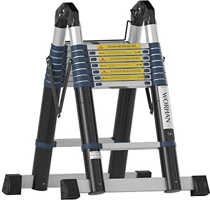 WORHAN SCALA 5m TELESCOPICA CAVALLETTO ESTENSIBILE ALLUMINIO 500cm K5A