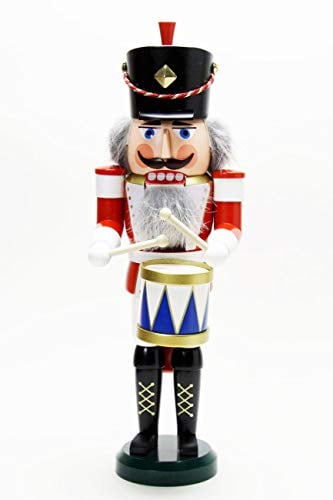 Seiffener Volkskunst Nussknacker Trommler rot ca. 39 cm, Erzgebirgskunst, Weihnachtsdeko, Nußknacker, Weihnachten, Holzmann, Holzfigur