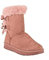 Bottes fourrées chaudes femme avec ruban satiné et fourrure synthétique
