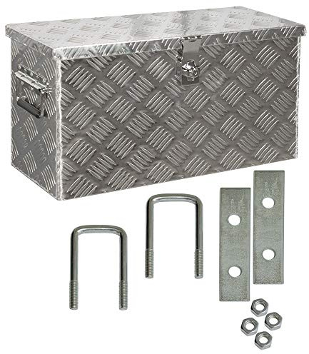 Trucky Truckbox aus Aluminium, Modell D040, 59 x 25 x 31 cm, Abschließbar, Robustes Riffelblech, inklusive Montagesatz, Für Werkstatt, Hobby, Auto