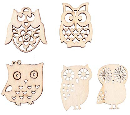 20-teiliges Set Holzscheiben Handwerk Eule Diy Eule Schöne Diy-eule Eule Malen Bambus Sortiert Kleinkind Zubehör