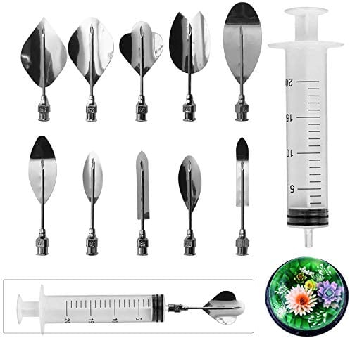 Woohome Art Cake Tools, 3D Gelatin Jelly Tools Includes 10 PCS Gelatin Tools and Syringe Pudding Pastry Nozzles for Cake Decoration, Jelly Cake making (10 PCS)
