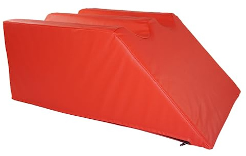 ATC Handels GmbH Lymphdrainagekeil mit Kunstlederbezug und Ether-Schaum Füllung Zwei Beinmulden - für die Massage (rot, Zwei Beinmulde)