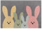 Hanse Home Printy Fußmatte für Innen und Außen 40x60cm - Schmutzfangmatte Türmatte Bunny Family mit Hasen Motiv Waschbar & Wetterfest, rutschfest für Eingangsbereich & Außenbereich – Grau Bunt