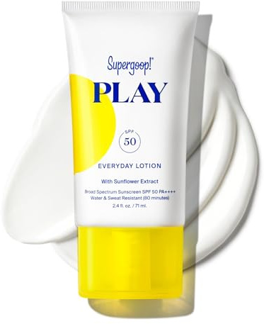 Supergoop! PLAY Everyday Lotion SPF 50 - Broad Spectrum Body & Face Sunscreen - Great for Active Days - Fast Absorbing, Water & Sweat Resistant - 2.4 fl oz