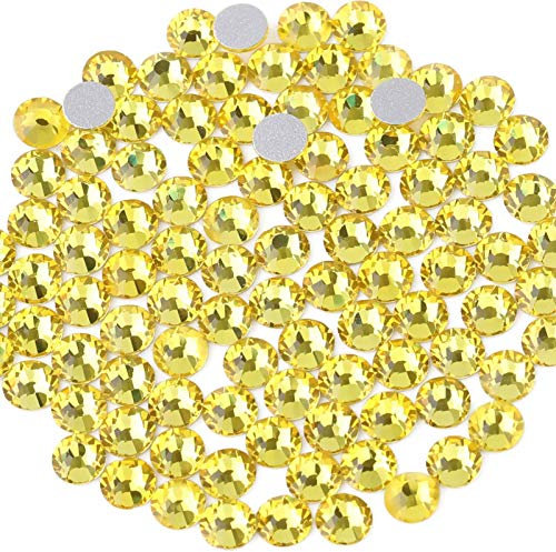 Beadsland 1440 Pezzi Strass Retro Piatto, Cristalli Strass per Unghie,Giallo Limone,SS10(2,7-2,9 mm)