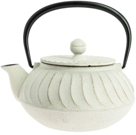 Iwachu Nambu Tekki Japanische Gusseisen-Teekanne Nami, goldweiß, 650 ml