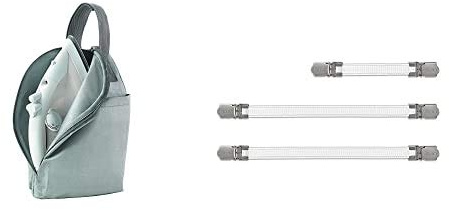 Rayen 6333.01 6333-Funda para Plancha, Gris, Universal + 6361.01 - Tensores para Fundas De Planchar, Color Blanco