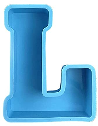 Benoon Silikon-Buchstabenform, 1 Stück Alphabetform, große Größe, nicht leicht zu brechen, Silikon, Buchstabe A bis Z, 3D-Form, Dekoration für Party-Dekoration, L-Blau