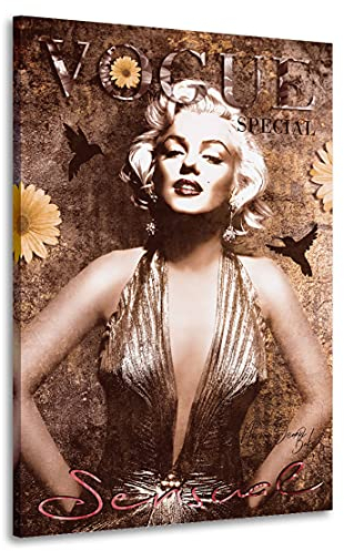 Kunstgestalten24 Leinwandbild Marilyn Monroe Vogue Retro Wandbild Kunstdruck Übergrößen