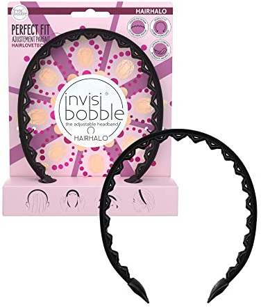 Invisibobble Serre Tête Bijou Noir en Velours Hairhalo - Serre Tete Femme Chic Édition Limitée British Royal - Bandeau Cheveux Fille Avec Forme Adaptable