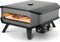 Cozze® 90349 Four à pizza à gaz, 33 cm, avec thermomètre, mobile, pour pizza, barbecue à gaz, réglable jusqu'à 400 degrés, avec pierre à pizza de 34 x 34 cm, portable, pour terrasse, balcon, noir