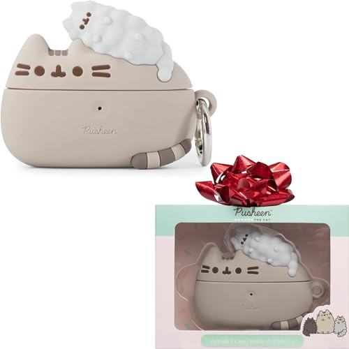 BLholife iFace Pusheen Cute AirPods Pro Case - Silikon Schutzhülle [Karabiner Clip enthalten] [Kabelloses Laden kompatible Abdeckung] - Pusheen & Stormy