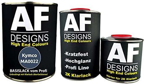 Alex Flittner Designs 1,25 Basislack Set für Kymco MA0022 Dark Blue Metallic Klarlack Härter Motorradlack spritzfertig