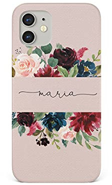 Tirita Personalised Phone Case Cover Compatible with iPhone 13 Pro - Floral Pink Spring Roses Blossoms