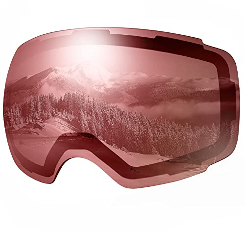 OutdoorMaster PRO Ski Goggle Replacement Lens, VLT Options for All Weather | Quick magnetic replacement lens with anti-fog clarity, UV400 protection, VLT choices for changing light while skiing