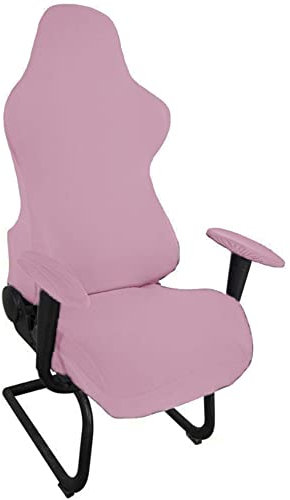 Highdi Housses de Chaise de Jeu Extensibles, Amovible Lavable Housse de Chaise Bureau Gaming pour Chaise de Jeu d'ordinateur, Chaise de Gaming, Chaise de Course (One Size,Rose Clair)