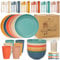 Chuboir Lot de 60 assiettes et bols de camping pour 6 personnes, vaisselle incassable en plastique léger, assiettes, bols, tasses, couverts pour camping, pique-nique, fête, camping-car, dortoir