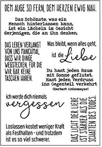 Qoiseys Stempel,DEM AUGE SO FERN,DEM HERZEN EWIG NAHSilikonstempel sprüche deutsch, stempel silikon sprüche für DIY Scrapbooking Fotoalbum Dekoratives Papier Basteln Prägeschablone