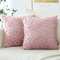 Artscope 2er Set Wolle Kissenbezüge Weicher Plüsch Kurzer Wollsamt Dekokissenbezuge Luxuriöses Sofakissen Boho Kissenhülle für Sofa Schlafzimmer Geometrische Rosa, 50x50cm