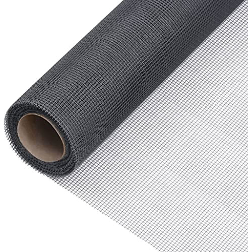 vidaXL Fliegengitter Fliegennetz Insektenschutz Gitter Gewebe Gaze Rolle Meterware Mückengitter Mückenschutz Tür Fenter Fiberglas 60x1000cm Grau